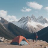 【夏山】稜線から見る景色と雲 | ハイキングの服装と持ち物 をイメージした 広角の風景、山、夏、稜線、ハイキング、ハイキング の写真