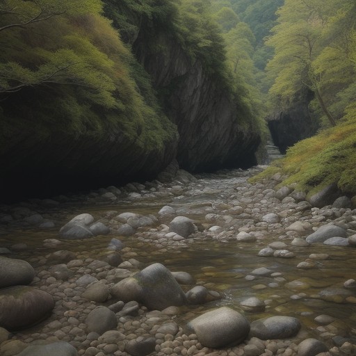 【淡水魚】日本の山奥にある渓流の生き物 | 生命の多様性を観察する をイメージした 広角の風景、山 の写真