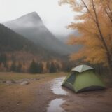 【登山用パンツ】撥水機能で雨や泥を弾く | 秋の紅葉ルートを歩く をイメージした 広角の風景、ハイキング、秋 の写真