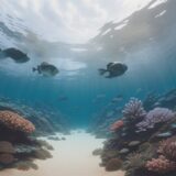 【海洋生物】サンゴ礁に集まる魚たち | 生態系のバランスを保つ仕組み をイメージした 広角の風景 の写真