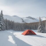 【スノーボード】寒冷地のスキー場へ行く | パウダースノーの斜面を滑る をイメージした 広角の風景、雪景色、雪景色 の写真