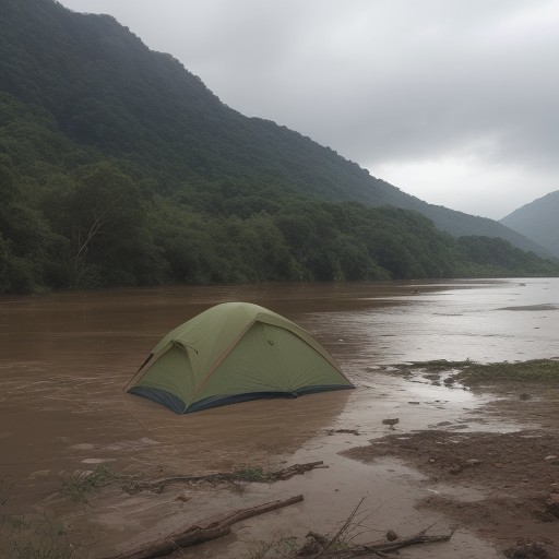 【川の水位】梅雨の時期に増えた流れ | 天気予報で洪水の兆候を確認する をイメージした 川 の写真