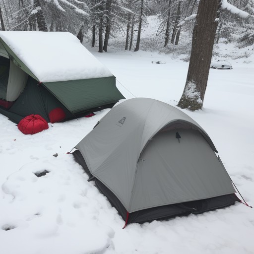 【寝袋】雪山でのキャンプで使う道具 | 選び方と準備の注意点 をイメージした 冬、雪景色 の写真