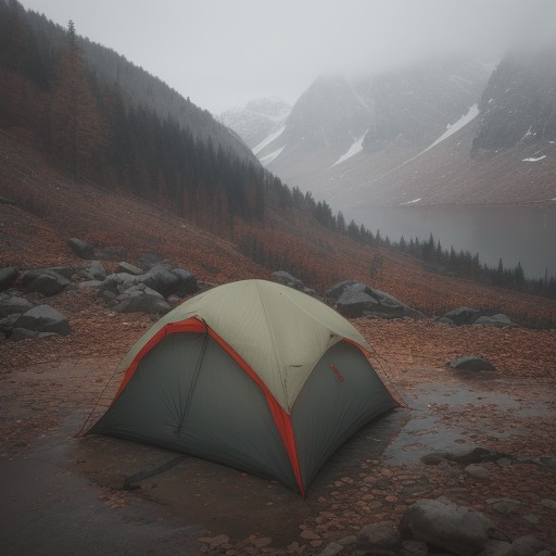 【防水ジャケット】秋の雨の中での登山 | 撥水機能で汗を逃がし体温を守る をイメージした 秋、山 の写真