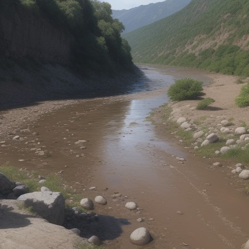 【川の天気予報】雨量観測で水位を確認 | 洪水の危険を避けて河原へ向かう をイメージした 夏、川、川 の写真