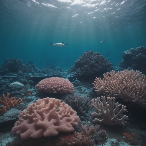 【サンゴ】熱帯の海に集まる魚たちの群れ | 生態系のつながりを辿る旅 をイメージした自然風景の写真