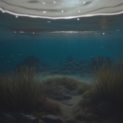 【海草】海岸沿いに広がる藻場の風景 | 魚と植物が共生する仕組み をイメージした 夏 の写真