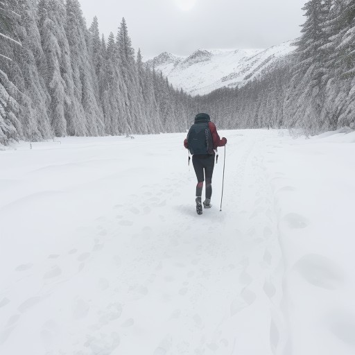 【ウィンタートレイルラン】雪原のコースを走破する | 冬の装備とルート選び をイメージした 冬、雪景色、登山道 の写真