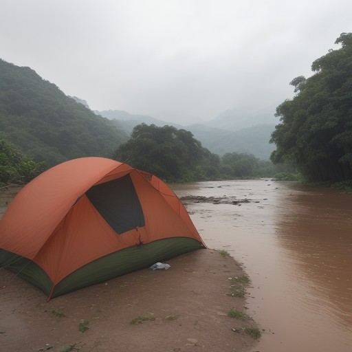 【川の天気】降雨確率から考える計画 | 増水のタイミングを避けて準備する をイメージした 川 の写真