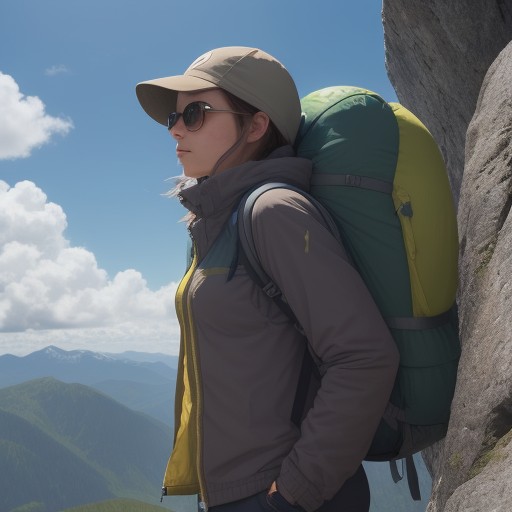 【天候予報】薄雲が広がる日の登山 | 山頂での視界と日差しの状況 をイメージした 夏、ハイキング の写真