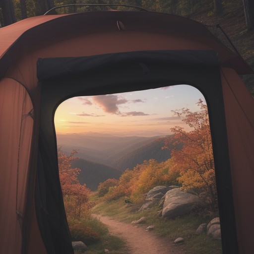 【登山ルート】地図で確認する移動経路 | 紅葉が色づく山道をゆっくり歩く をイメージした 秋、ハイキング、夕日、山 の写真