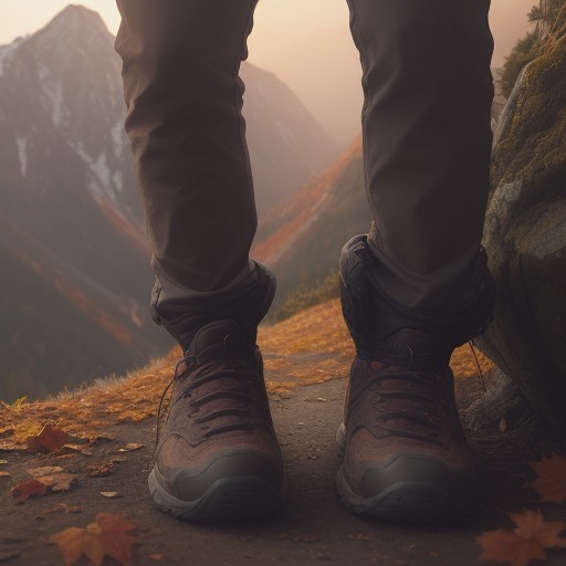 【ハイキング】山道を歩くためのコツと準備 | 紅葉が見頃の登山道 をイメージした 秋、秋、ハイキング、山、登山道、夕日 の写真