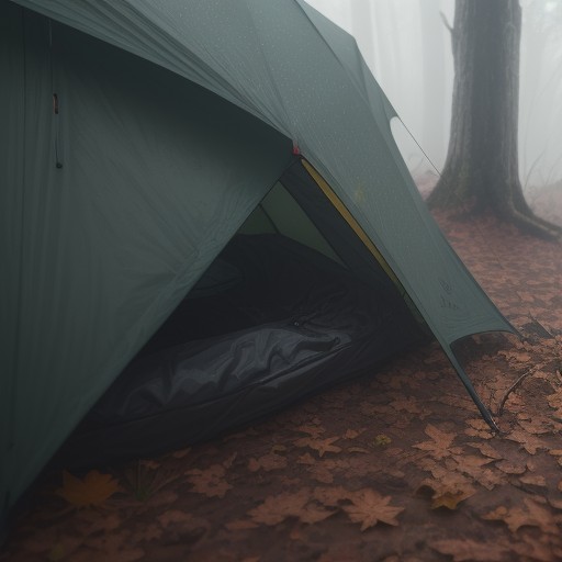 【防水ジャケット】雨の日の登山 | 霧が立ち込める山道を歩くための装備 をイメージした 秋、ハイキング の写真