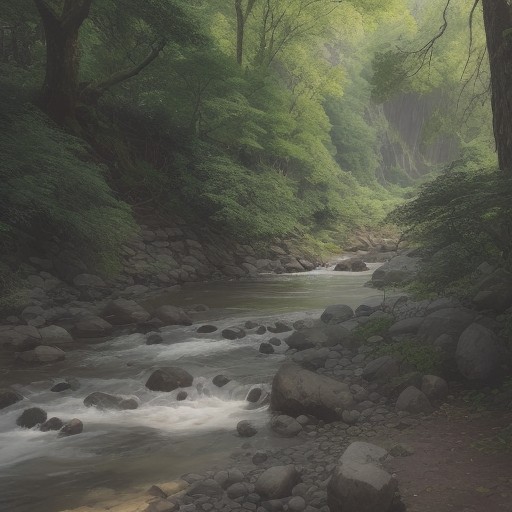 【河童】日本の水辺にある伝説を辿る旅 | 夏の川沿いで見る緑と水の風景 をイメージした 夏、川 の写真