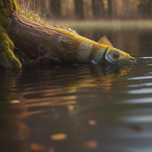 【ワーム】秋の湖でのバス釣り用ギア | カラーと形の選び方と使い分け をイメージした 秋、夏、湖 の写真