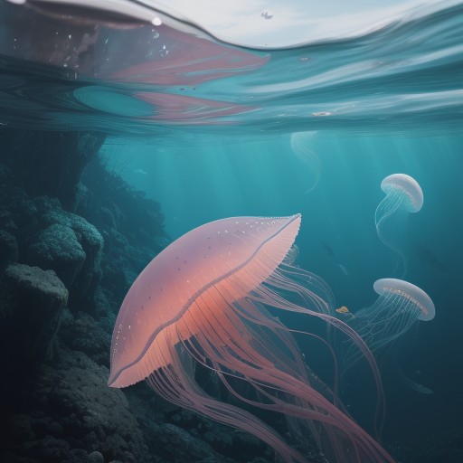 【クラゲ】海の中を漂う透明感 | 波に揺られて動く体の色の変化 をイメージした 夏 の写真