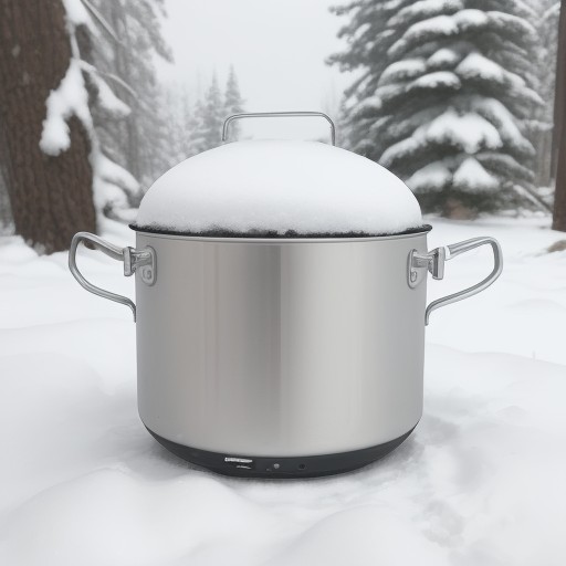 【キャンプ料理】鍋ひとつで完成させるレシピ | 雪の降る森で囲む食卓 をイメージした 冬、雪景色 の写真
