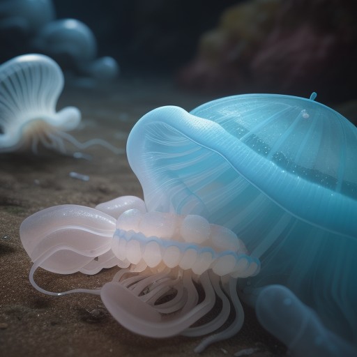 【クラゲ】夏の海で泳いで遭遇した | 水中を漂う生物の姿と生態の観察 をイメージした 夏 の写真