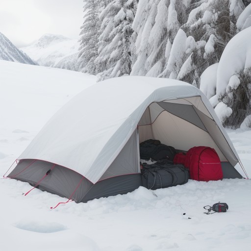【山用緊急装備】救助を待つ時間に使う道具 | 冬の雪山で体温を守る品々 をイメージした 冬、山、雪景色 の写真