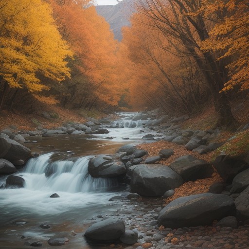【渓流釣り】川の流れを読む方法 | 秋の山奥で狙うポイント をイメージした 秋、山、川 の写真
