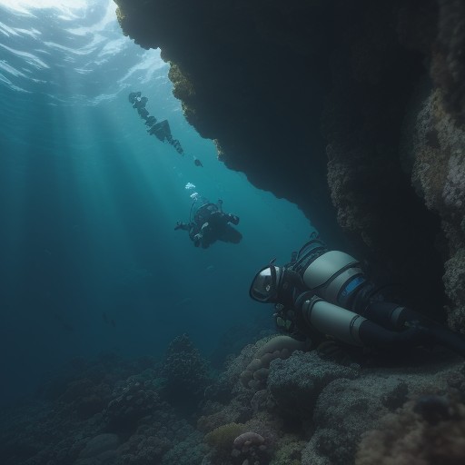 【スキューバダイビング】深海まで潜る | 海底の景色と水中での体験 をイメージした自然風景の写真