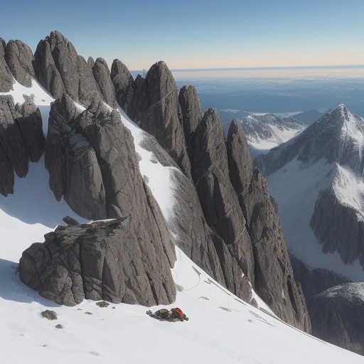 【登山】山頂を目指して歩くルート | 岩場を越えた先に広がる景色 をイメージした 山 の写真