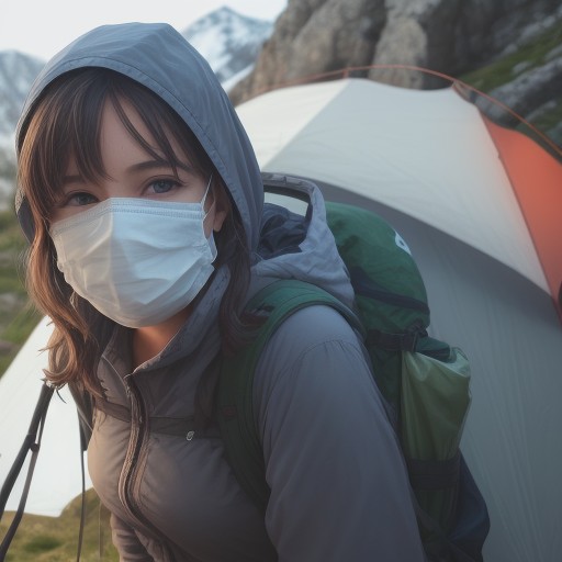 【マスク】山歩きやキャンプの衛生面 | 健康を保つための準備と習慣 をイメージした 夏、山、ハイキング の写真
