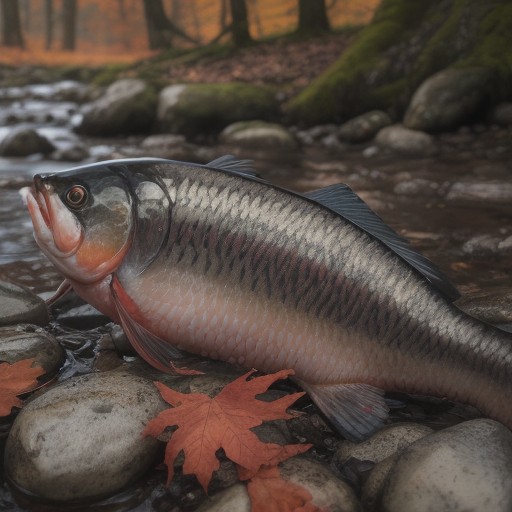 【サーモン】秋の川を遡る魚たちの群れ | 血液をサラサラにする成分の話 をイメージした 秋、冬、川 の写真