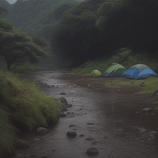 【川の天気】降雨確率から考える計画 | 増水のタイミングを避けて準備する をイメージした 川 の写真