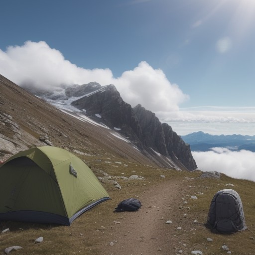 【天候予報】薄雲が広がる日の登山 | 山頂での視界と日差しの状況 をイメージした 夏、ハイキング の写真