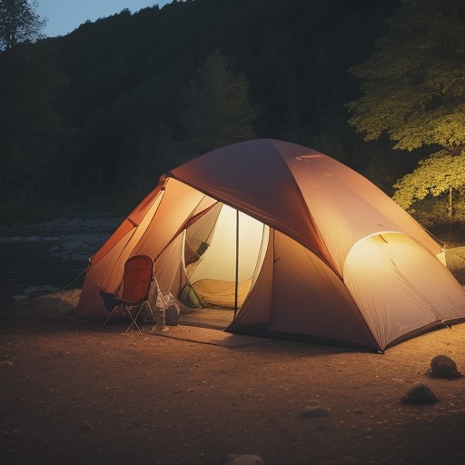 【夏キャンプ】川辺で焚き火を囲む | 夜の時間を過ごすための道具と準備 をイメージした 広角の風景、夏、川 の写真