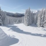 【スキー場】冬の雪山を滑るための | スキー板の選び方と準備 をイメージした 広角の風景、山、冬 の写真
