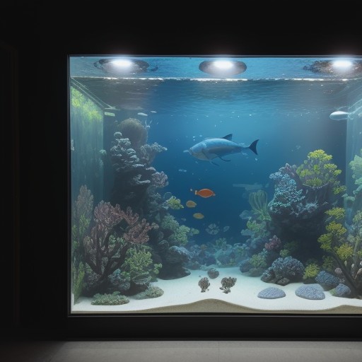 【深海魚】水族館の展示水槽で見る生き物の姿 | 海の生物多様性と生態 をイメージした 広角の風景 の写真