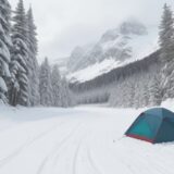 【スキー】冬の雪山で体を動かす | 運動量の目安と体力の消耗への備え をイメージした 広角の風景、山、冬 の写真