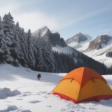 【安全装備】雪山の登山で怪我を防ぐ道具 | 体を守るための基本用品 をイメージした 広角の風景、山、冬 の写真