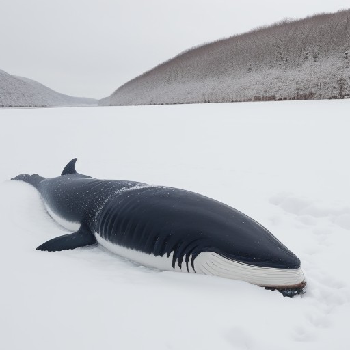 【クジラ】海中で魚の群れを追う捕食の瞬間 | 冬の北海道での観察記録 をイメージした 広角の風景、冬 の写真