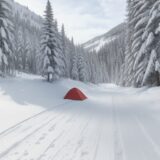 【スキー】雪山の斜面を滑り降りる | 下半身を中心に体を動かす運動 をイメージした 広角の風景、雪景色 の写真