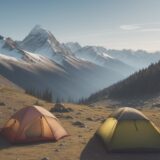 【地図とコンパス】山道を方向を確認して進む | 方位合わせのやり方 をイメージした 広角の風景、山 の写真