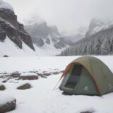 【キャンプ用具】冬の山で使う寝袋 | 風を防ぐための道具一覧 をイメージした 広角の風景、山、冬 の写真