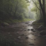 【川の安全】夏の雨による水位の変化を確認する | 増水時の避難場所を把握する をイメージした 広角の風景、川、夏 の写真