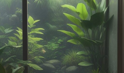 【熱帯魚】室内の窓際に置いた水槽 | 水草の緑と泳ぐ魚たちが作る光景