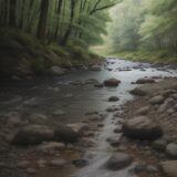 【水温】夏に上がる川の気温 | 川の生態系と生き物の集まる場所 をイメージした 広角の風景、夏、川、川 の写真