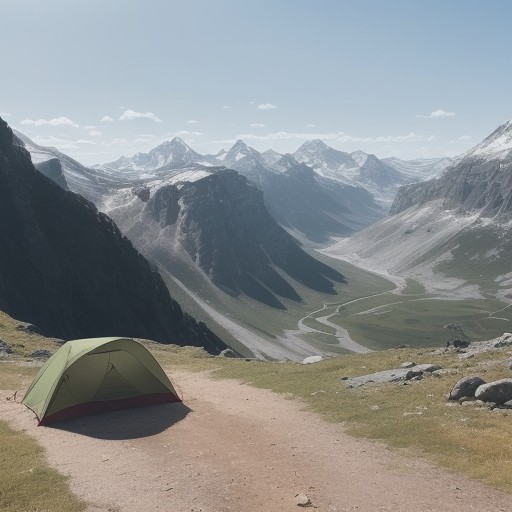 【天気予報】晴天の日の登山計画 | 持っていく道具と歩くコース をイメージした 広角の風景、ハイキング の写真
