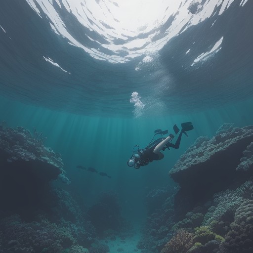 【スキューバダイビング】海での水中呼吸 | マスクの選び方と付け方 をイメージした 広角の風景 の写真