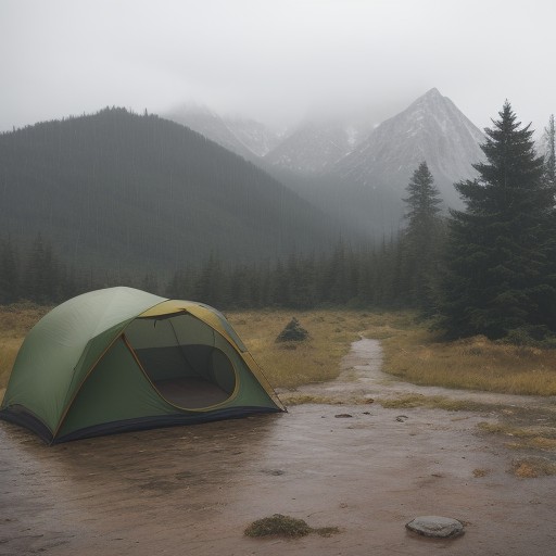 【雨対策】登山で傘を使う時の注意点 | 雨天時の装備と持ち物の選び方 をイメージした 広角の風景、ハイキング の写真