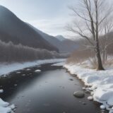 【鮒】里山の川で狙う淡水魚釣り | 冬の仕掛けと釣果についてまとめた記録 をイメージした 広角の風景、川、冬 の写真