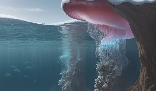 【クラゲ】海中の浮遊感と体の透明感 | 冬の海岸の波打ち際で見つけた光景