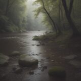 【増水】大雨が降った後の川の状態 | 水位の変化を調べてから出かける をイメージした 広角の風景、川 の写真