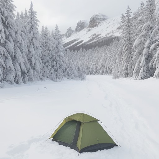 【冬山装備】保温靴で足先の冷えを抑える | 雪の積もる山道を歩く準備 をイメージした 広角の風景、山、冬、登山道、雪景色、ハイキング の写真