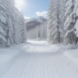 【スキー】雪山のコースを滑り降りる | 準備する装備とルートの選び方 をイメージした 広角の風景 の写真